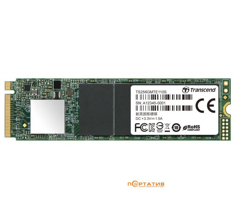 SSD накопичувач Transcend MTE110S 256 Gb NVMe M.2 3D TLC (TS256GMTE110S)