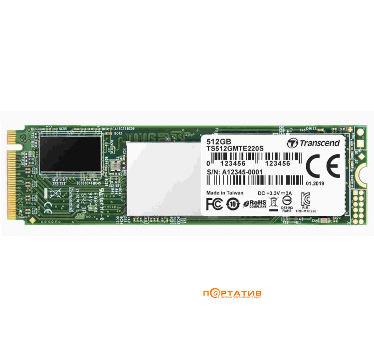 Transcend SSD MTE220S 512GB PCIe 3.0 x4 M.2 TLC (TS512GMTE220S)