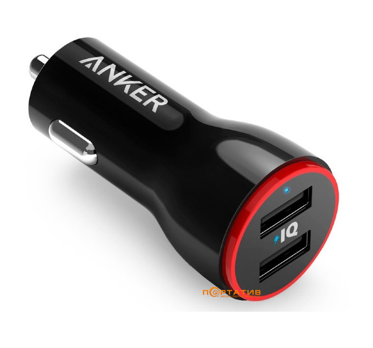 Anker PowerDrive 2 24W 2xUSB V3 Black (A2310G11)