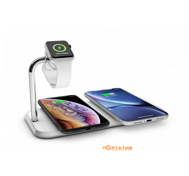 Беспроводное ЗУ Zens Dual Aluminium Wireless Charger + Apple Watch 10W White (ZEDC05W/00)