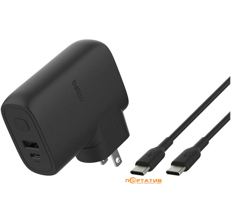 Зарядное устройство Belkin BoostCharge 25W USB-C PD with PowerBank 5000mAh Black + USB-C Cable 1m Black (BPZ003BT1MBK-B6)