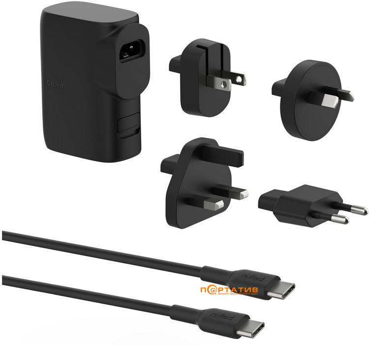 Зарядное устройство Belkin BoostCharge 25W USB-C PD with PowerBank 5000mAh Black + USB-C Cable 1m Black (BPZ003BT1MBK-B6)