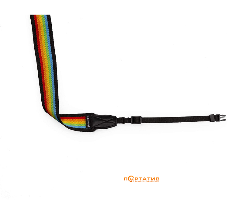 Ремінь для фотоапарата Polaroid Camera Strap Flat Rainbow Black (006056)