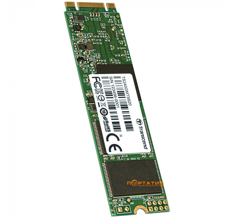 SSD накопитель Transcend MTS820S 240GB 2280 SATA 3D TLC (TS240GMTS820S)