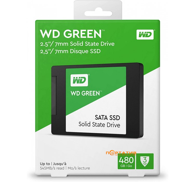 WD SSD 480GB Green 2.5 SATAIII TLC (WDS480G2G0A)