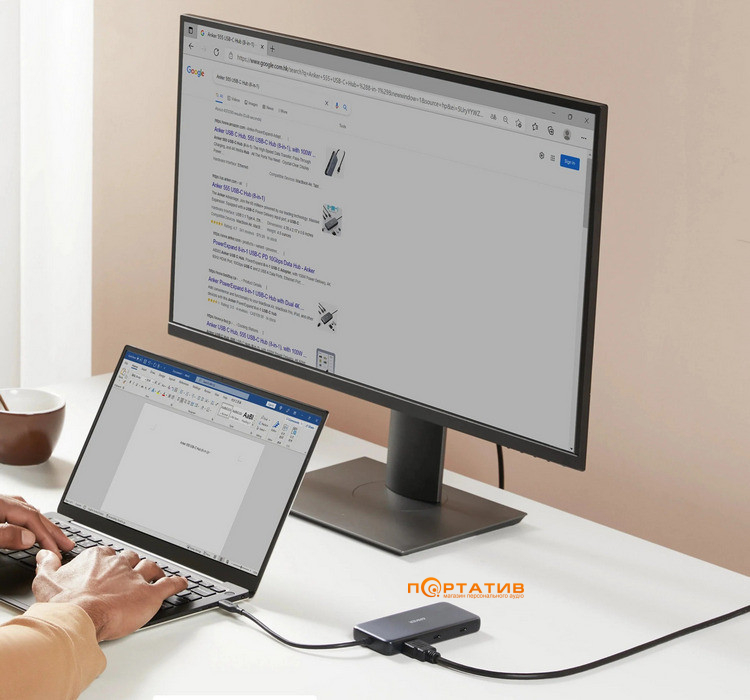 Хаб Anker PowerExpand 8-in-1, PD in 100W/HDMI/2xUSB-A/USB-C 10Gbps/LAN/SD (A83830A2)