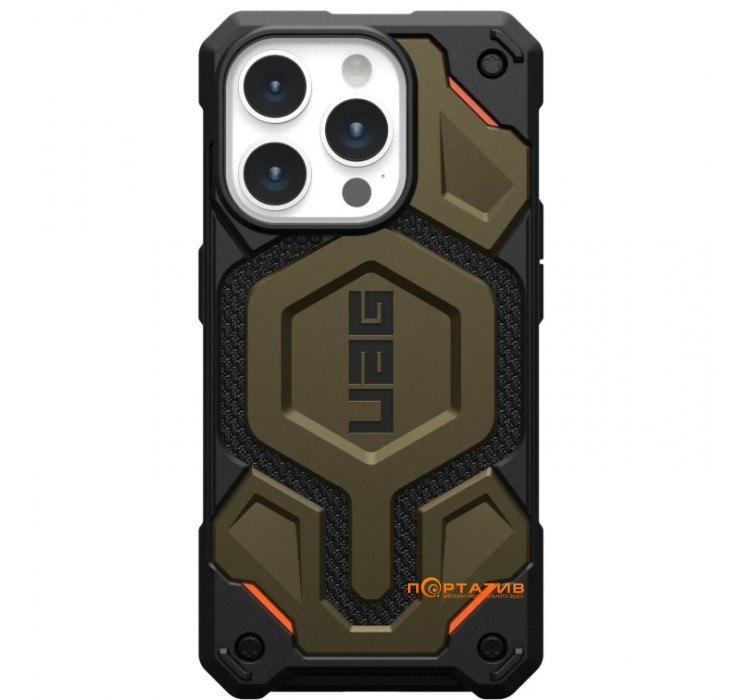Чохол UAG для Apple iPhone 15 Pro Monarch Pro Magsafe, Kevlar Elemental Green (11422111397B)