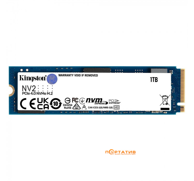 Kingston 1TB M.2 NV2 2280 PCIe 4.0 NVMe SSD (SNV2S/1000G)