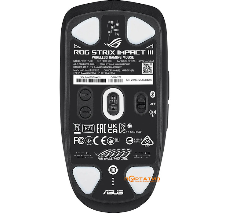 Миша ігрова ASUS ROG Strix Impact III Wireless Black (90MP03D0-BMUA00)