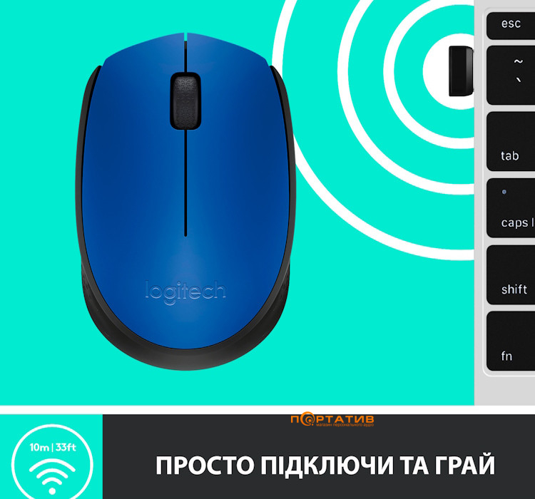 Мишка Мишка Logitech M171 Wireless Blue / Black (910-004640)