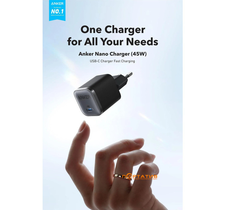 СЗУ Anker Nano Charger 45W USB-C Black (A2692L11)