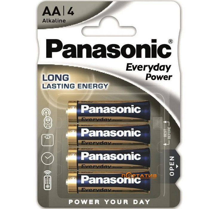 Батарейка Panasonic EVERYDAY POWER AA BLI 4 ALKALINE (LR6REE/4BP)