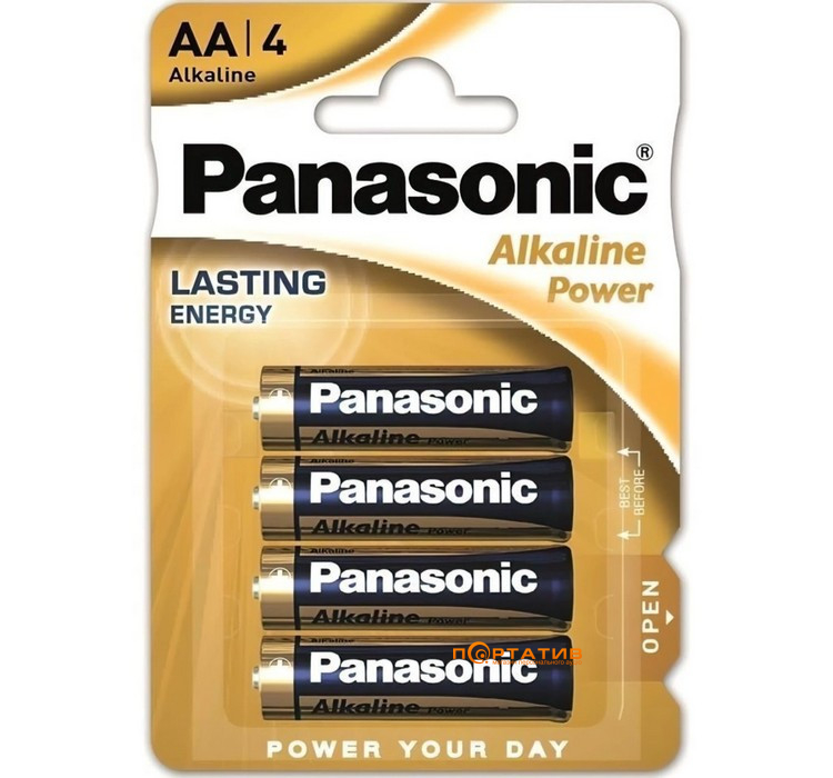 Батарейка Panasonic ALKALINE POWER AA BLI 4 (LR6REB/4BPR)