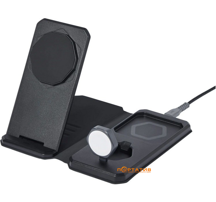 Бездротовий ЗП UAG 3 in 1 Travel Charger Black/Grey (9B4412114030)