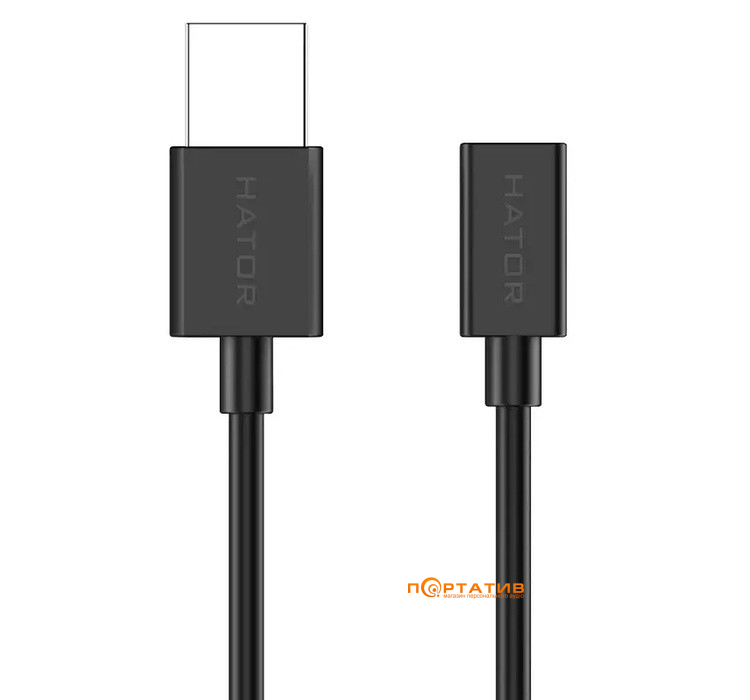 Кабель НАTOR 1м type-c to USB-A (ACC416) Black