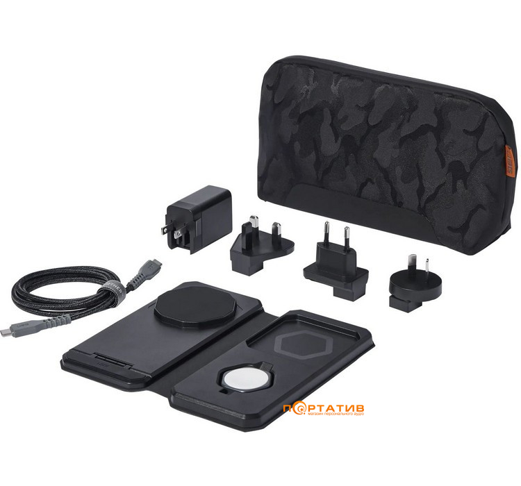 Бездротовий ЗП UAG 3 in 1 Travel Charger Black/Grey (9B4412114030)