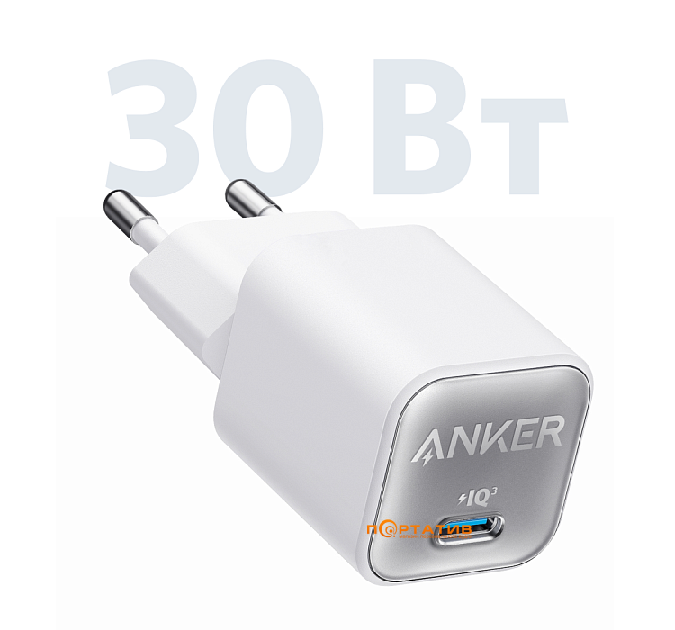 Anker PowerPort 511 Nano III 30W USB-C GaN White (A2147G21)