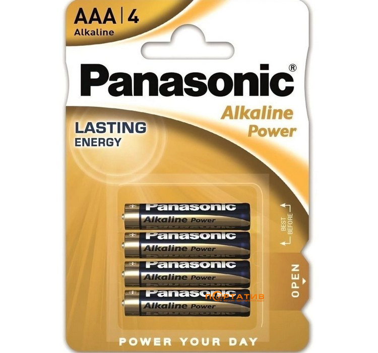 Батарейка Panasonic ALKALINE POWER AAA BLI 4 (LR03REB/4BPR)