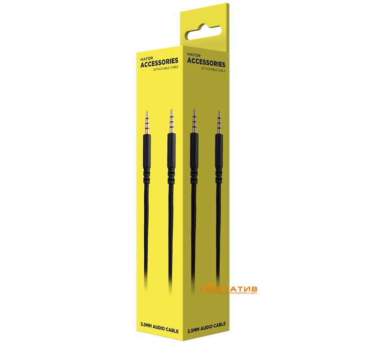 Кабель-перехідник універсальний НАTOR 1.0м *3.5мм male-male (ACC-211) Black