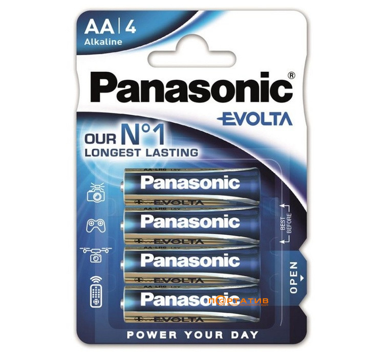 Батарейка Panasonic EVOLTA AA BLI 4 ALKALINE (LR6EGE/4BP)