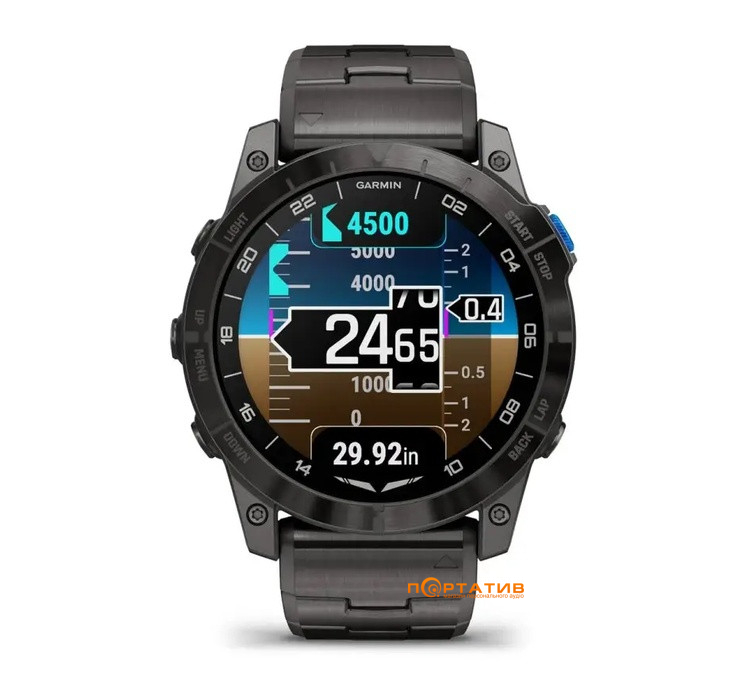 Смарт-годинник Garmin D2 Mach 1 PRO, 51 мм, Saph, Carbon Gray DLC w/Ti band, EMEA (010-02804-81)