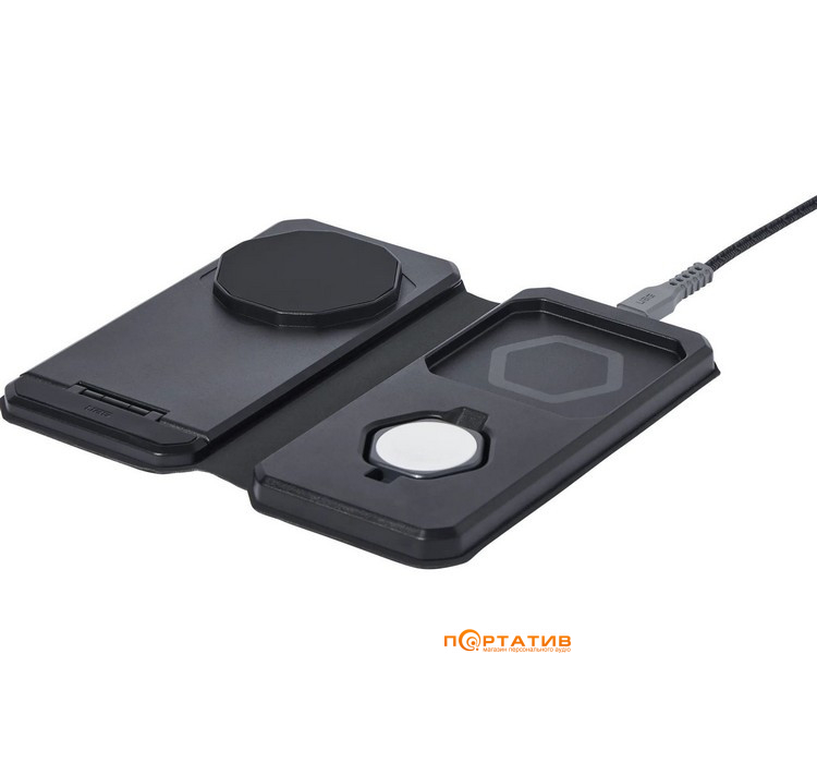 Бездротовий ЗП UAG 3 in 1 Travel Charger Black/Grey (9B4412114030)