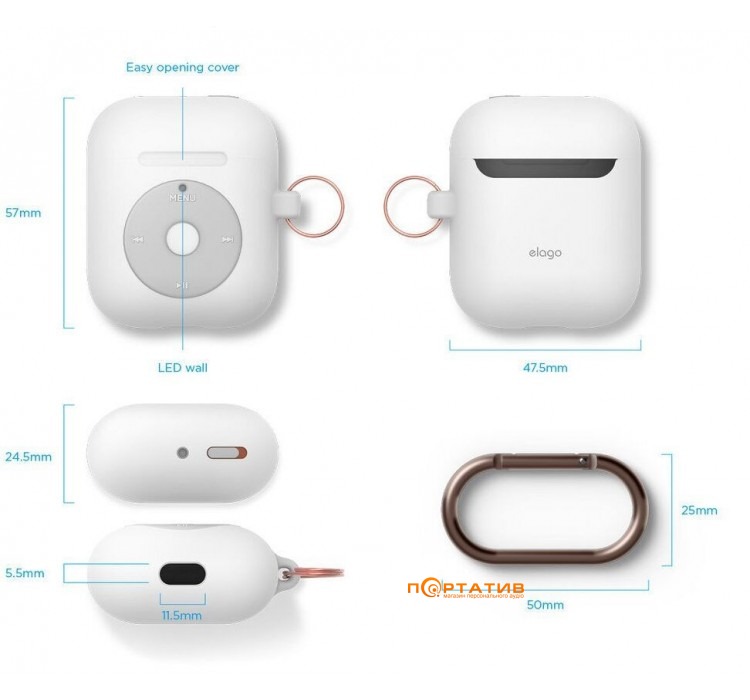 Чохол Elago AW6 Hang Case for Airpods White (EAW6-HANG-WH)