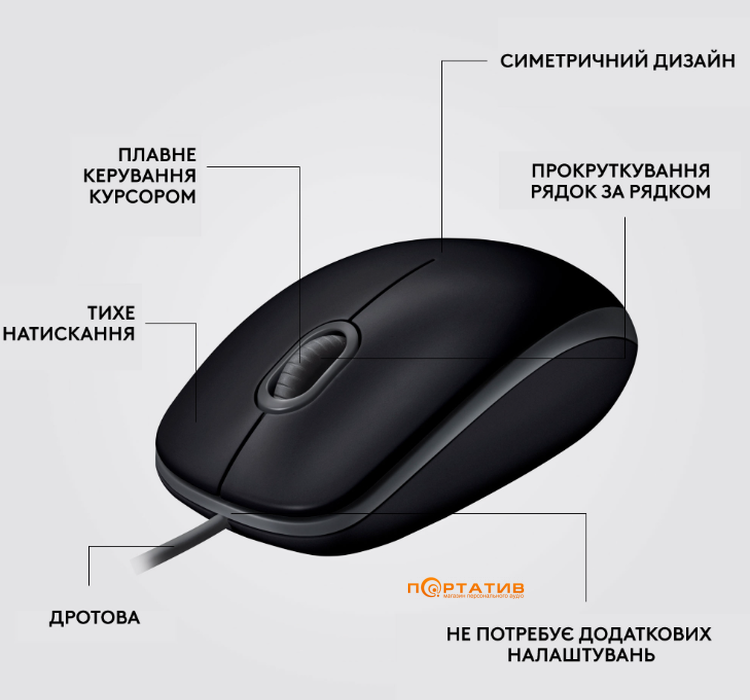 Мишка Logitech B110 USB Silent Black (910-005508)