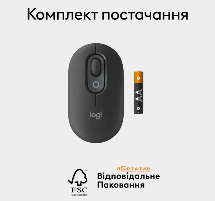 Мишка Logitech POP Bluetooth Graphite (910-007412)