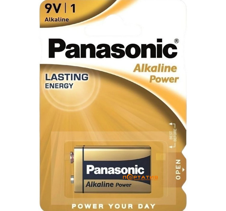Батарейка Panasonic ALKALINE POWER 6LR61 BLI 1 (6LR61REB/1BP)