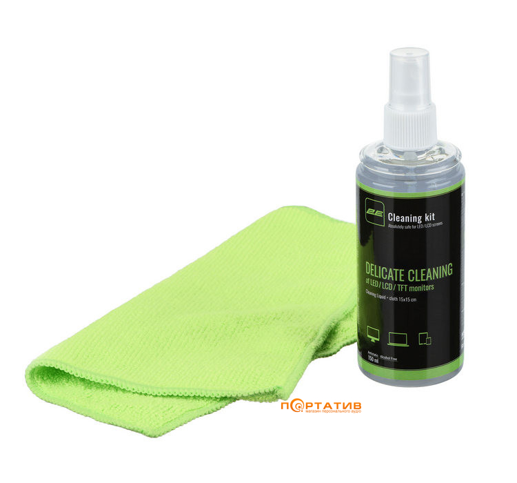 Очисний набір для оргтехніки 2E (рідина 150 мл + серветка 15x15), зелений (2E-SK21L)