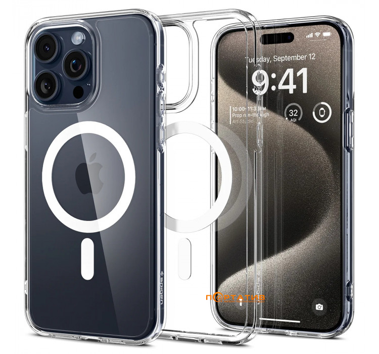Чохол Spigen для Apple iPhone 15 Pro Max Ultra Hybrid MagFit, White (ACS06576)