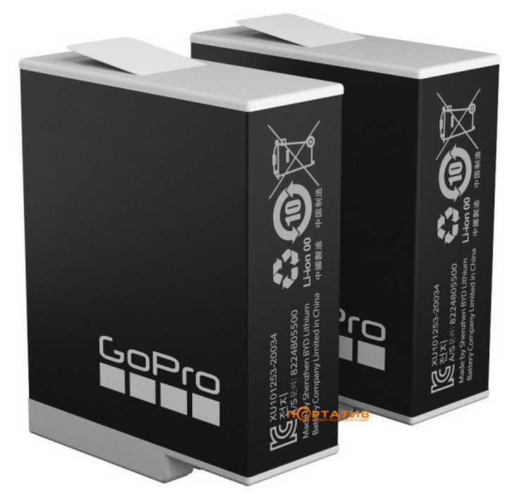 Набір двох акумуляторів GoPro Enduro Battery для Hero 12, Hero 11, Hero 10 (ADBAT-211)