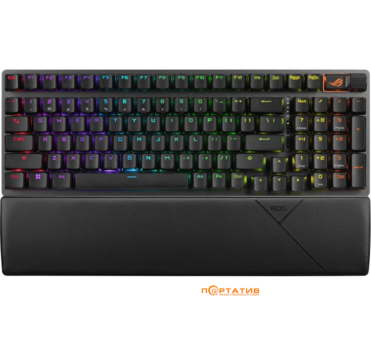 Ігрова клавіатура ASUS ROG Strix Scope II 96 Wireless NX Snow EN PBT Black (90MP037A-BKUA01)