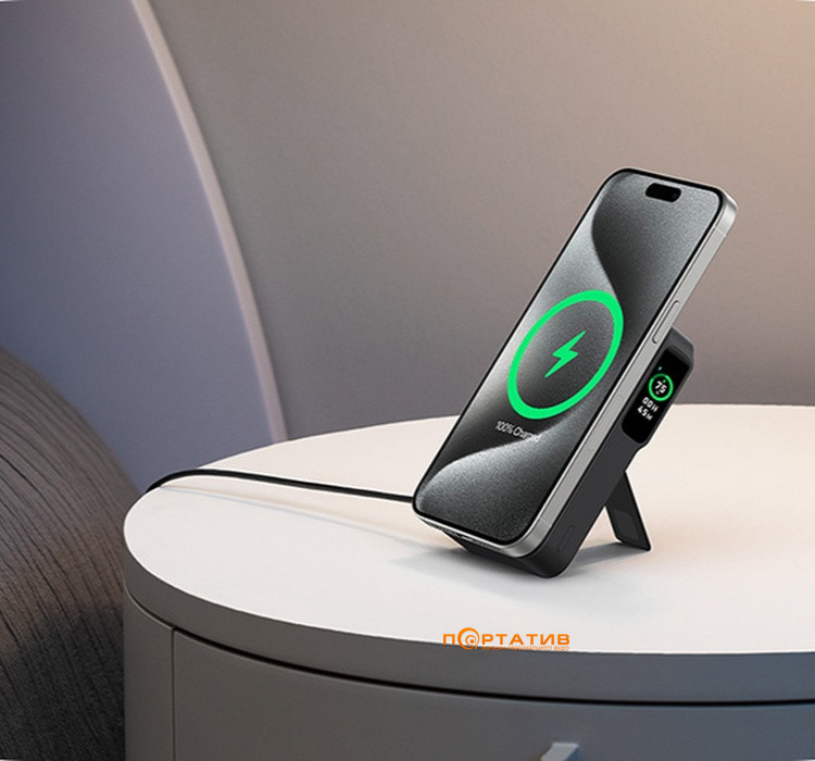 Внешний аккумулятор Anker MagGo 10000 mAh Qi2 15W + USB-C PD 27W Black (A1654G11)