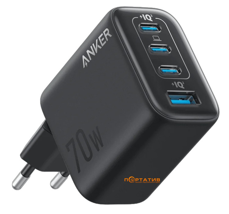 Зарядное устройство Anker Nano Charger 70W 4-Ports Black (A121CG11)