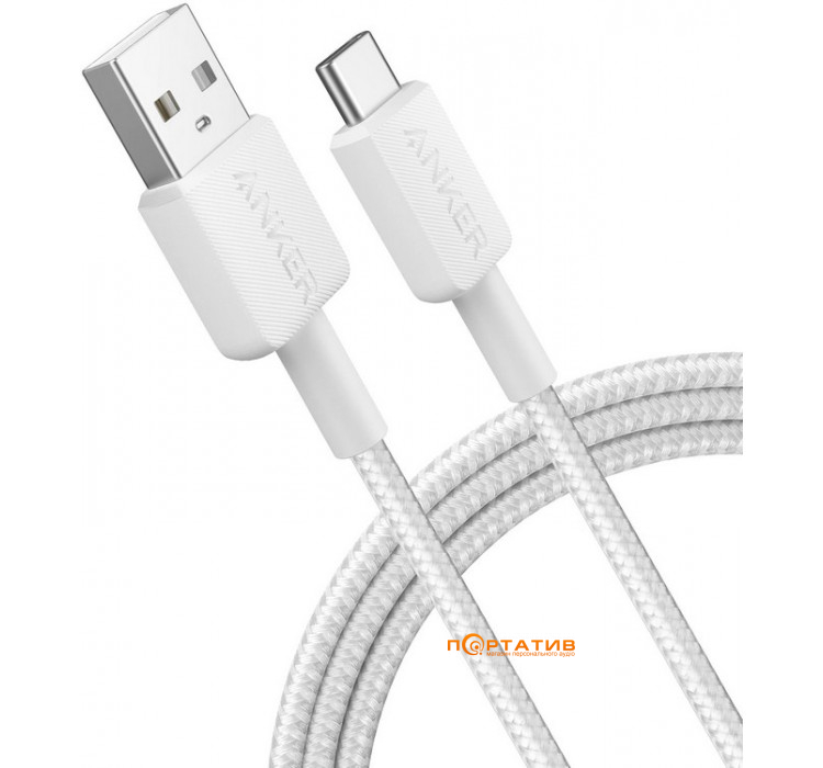 Anker 322 USB-A to USB-C - 0.9m Nylon White (A81H5G21)