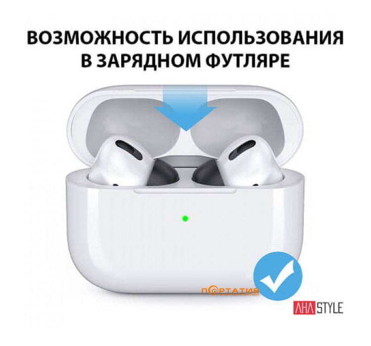 Амбушюры AHASTYLE Silicone Tips for Apple AirPods Pro 2 Small Pairs Black (AHA-0P991-BS2)