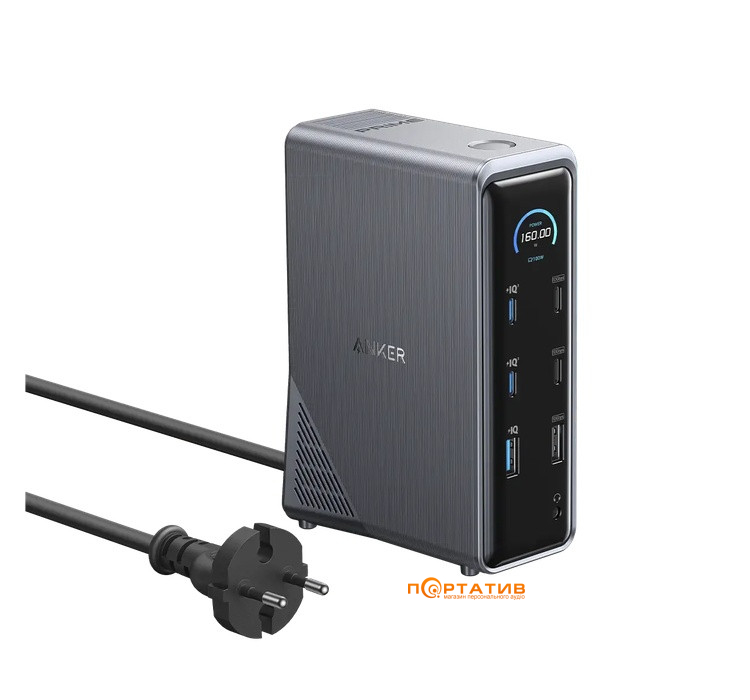 Док-станція Anker Prime Charging Docking Station 14-in-1, Dual Display, 160W Black (A83B63A1)