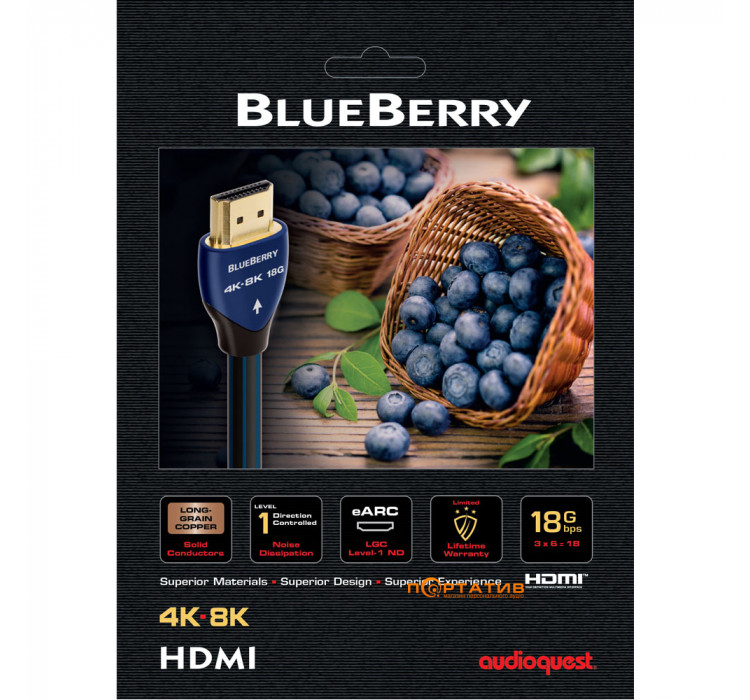 AUDIOQUEST 1.0m HDMI 18G BlueBerry