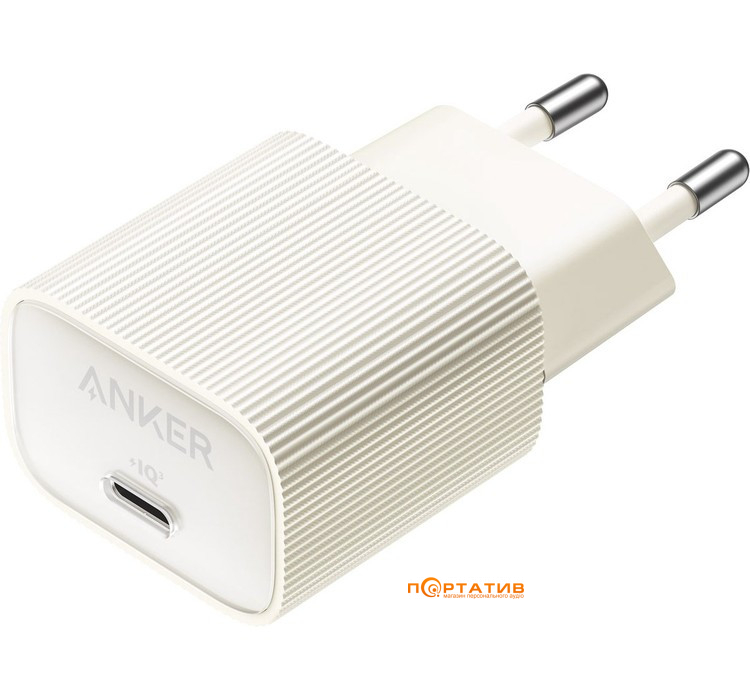 Зарядний пристрій Anker PowerPort 511 Nano IV 30W USB-C GaN White (A2337G21)