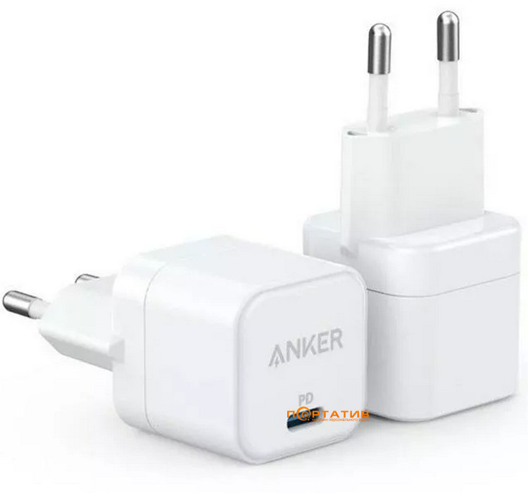 Зарядний пристрій Anker PowerPort III 20W Cube White (A2149G21)