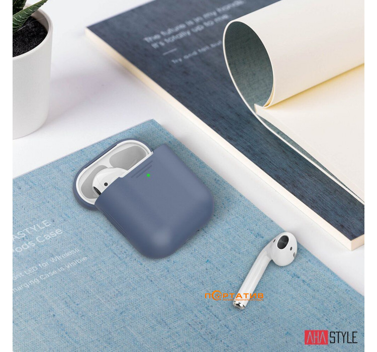 Чохол AHASTYLE Silicone Duo Case for Apple AirPods Navy Blue (AHA-02020-NBL)