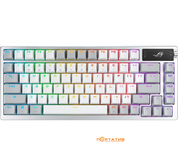 Игровая клавиатура ASUS ROG Azoth 81key NX Red USB/WL/BT EN RGB White (90MP031A-BKUA11)