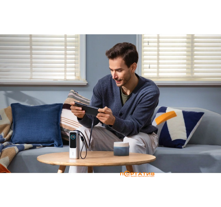 Внешний аккумулятор Anker 25000 mAh 165W PD Built-In Double USB-C Cables Black (A1695H11)