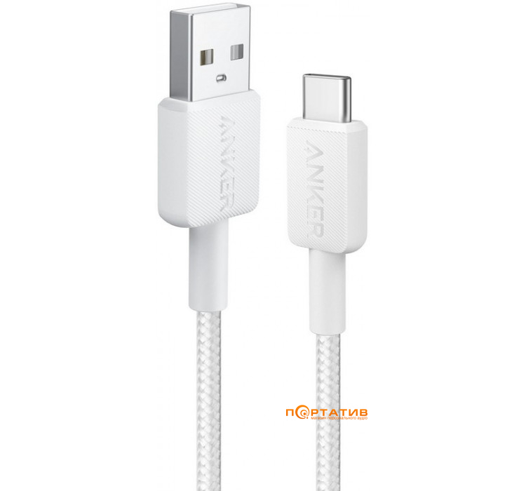 Anker 322 USB-A to USB-C - 0.9m Nylon White (A81H5G21)