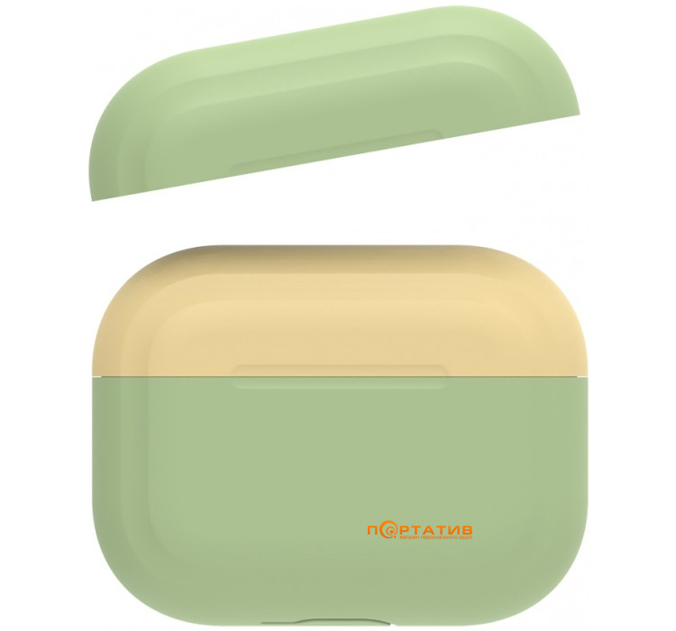 AHASTYLE Two Color Silicone Case for Apple AirPods Pro Green/Yellow (AHA-0P200-GGY)