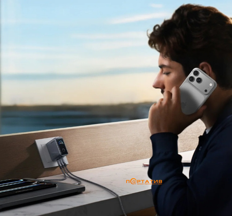 Зарядное устройство Anker GaN Prime Charger 160W PD, 3-Ports, Display Silver (A2687341)