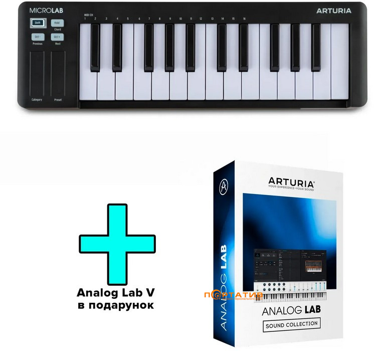 MIDI-клавиатура Arturia MicroLAB mk3 Black + Analog Lab V