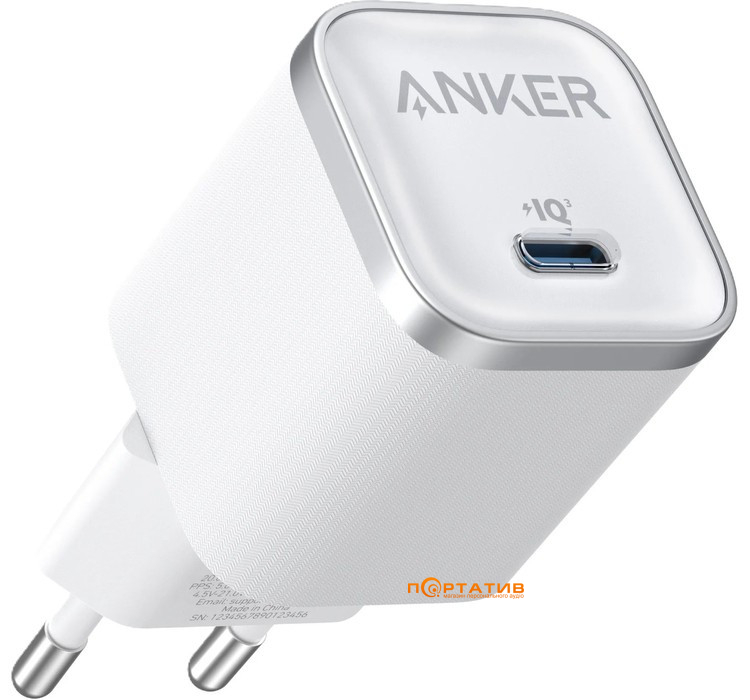 Мережевий зарядний пристрій Anker Nano Charger 45W USB-C White  (A2692L21)